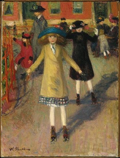 William Glackens Children Rollerskating Norge oil painting art